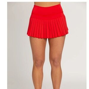 Candy Red Pleated Tennis Skirt